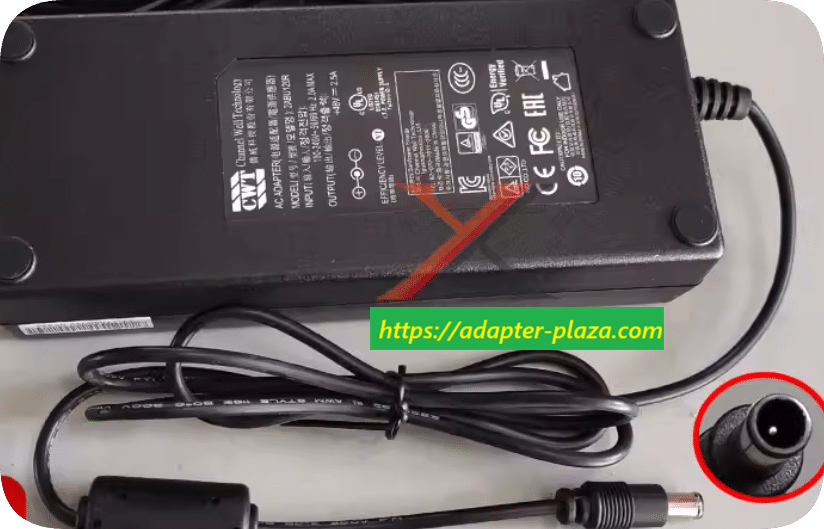 *Brand NEW* CWT 48V2.5A power supply suitable for Dahua POE video recorder round port with pin plug charging c