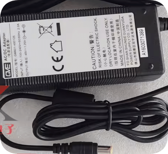 *Brand NEW*GVE 48V 1.25A Power Adapter GM601-480125 Charging Cable Switch 60W Transformer