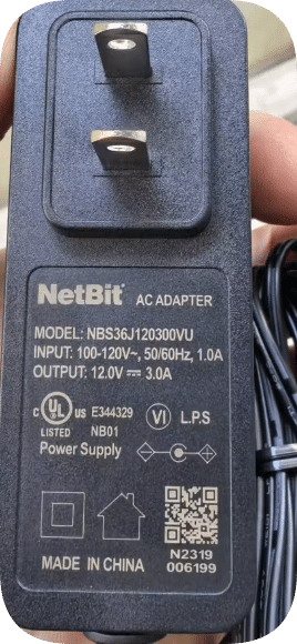 *Brand NEW* NetBitNBS36J120300VU 12V 3.0A AC ADAPTER Power Supply