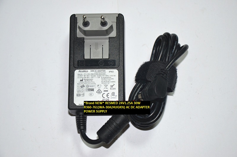 *Brand NEW*3 Pins RESMED 24V1.25A 30W R360-761(WA-30A24UGKN) AC DC ADAPTER POWER SUPPLY