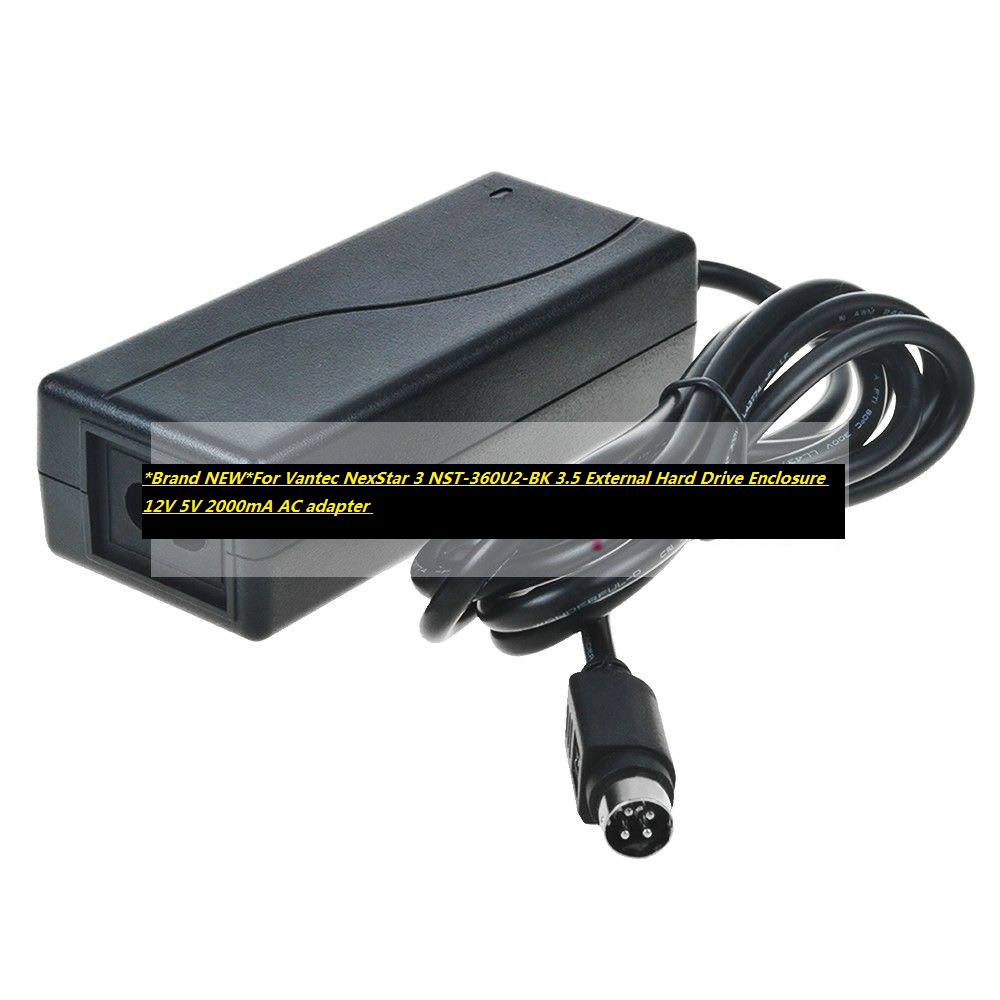 *Brand NEW*For Vantec NexStar 3 NST-360U2-BK 3.5 External Hard Drive Enclosure 12V 5V 2000mA AC adapter