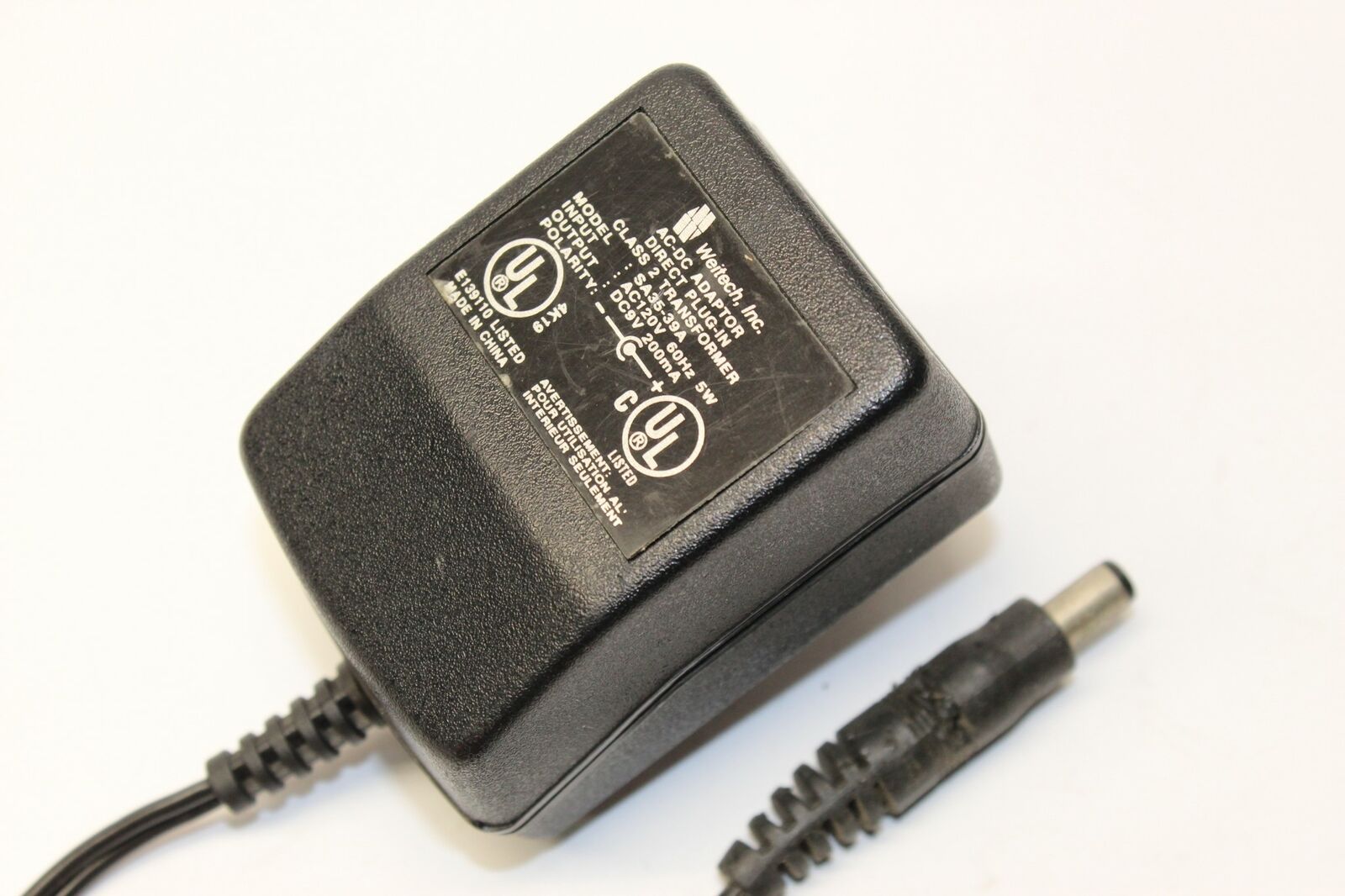 *Brand NEW*Weitech SA35-39A Output 9V 200mA Class 2 Transformer AC-DC Adaptor Power Supply