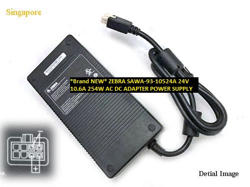 *Brand NEW* ZEBRA 24V 10.6A SAWA-93-10524A 254W AC DC ADAPTER POWER SUPPLY