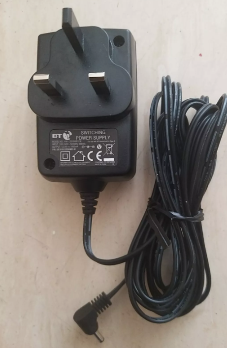 *Brand NEW*BT HW-120100B12W 12v DC 1A AC/DC Adapter UK Plug