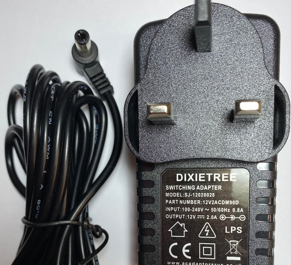 *Brand NEW*DIXIETREE SJ-12020028 12V2ACDM90D 12V 2.0A AC/DC Adapter Power Supply