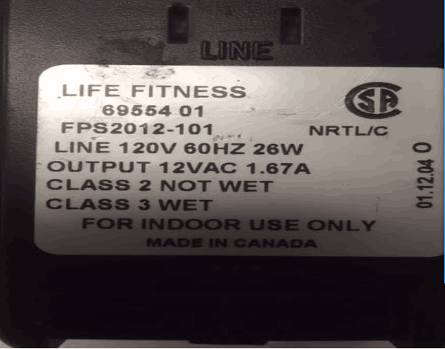 *Brand NEW*12V AC 1.67A AC adapter for life fitness 69554 01 FPS2012-101 Power Supply