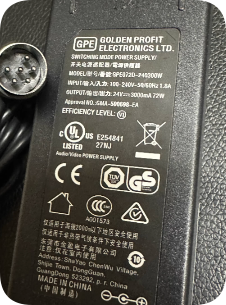 Brand New GPE Jinying GPE072D-240300W 24V 3A Power Adapter 6-Pin Core Charger Brand New GPE Jinying GPE072D-240300W 24V 3A Power Adapter 6-Pin Core Charger