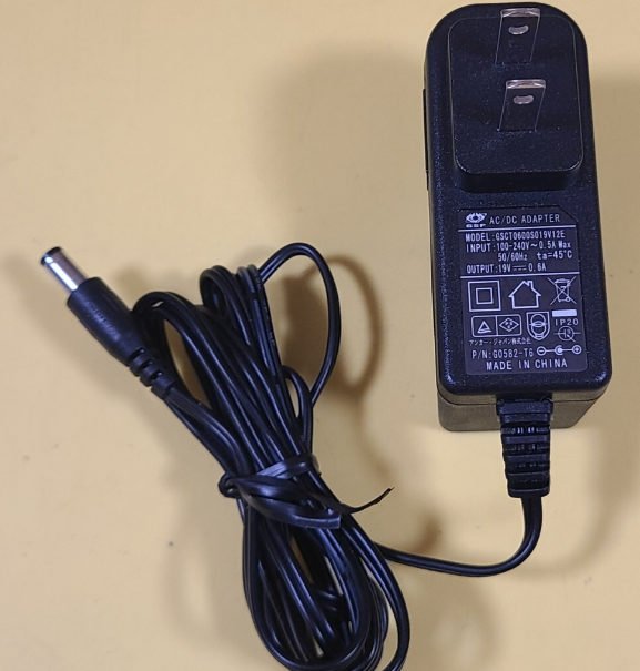 *Brand NEW* GSP GSCT0600S019V12E 19V 0.6A AC ADAPTER Power Supply - Click Image to Close