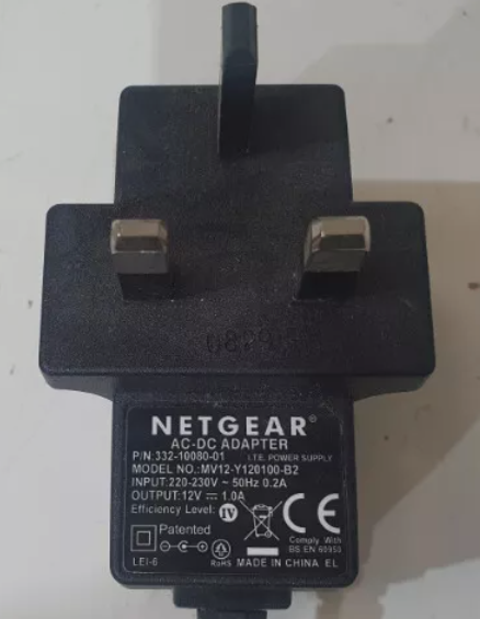 *Brand NEW*Netgear MV12-Y120100-B2 12 V 1.0A AC-DC Adapter Black Power Supply - Click Image to Close