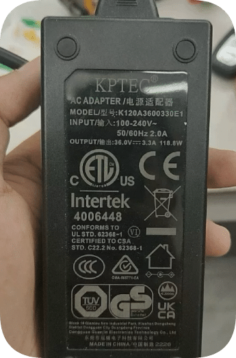 *Brand NEW*Compatible with KPTEC 36.0V 3.3A 118.8W AC adapter K120A3600330E1 power supply