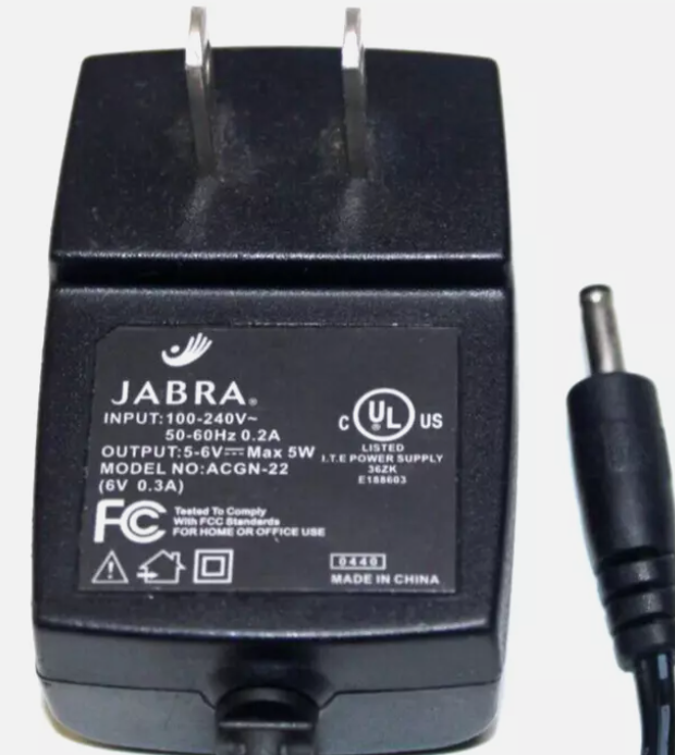 *Brand NEW*Jabra ACGN-22 Output 5V~6V 0.3A 300mA AC Adapter Charger Power Supply