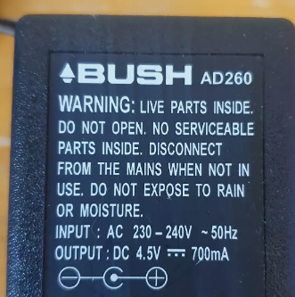 *Brand NEW*Bush AD260 4.5-Volt 700mA AC Adapter POWER SUPPLY