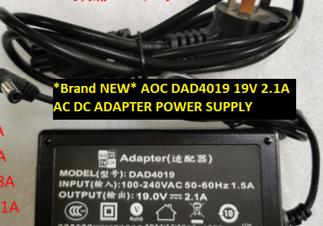 *Brand NEW* AOC DAD4019 19V 2.1A AC DC ADAPTER POWER SUPPLY - Click Image to Close