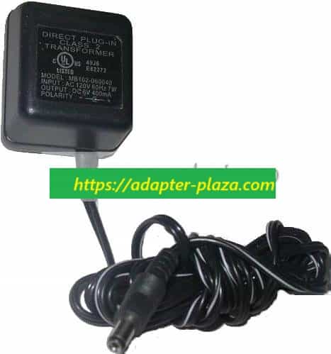 *Brand NEW* 6VDC 400mA AC ADAPTER MB102-060040 POWER SUPPLY DIRECT PLUG IN CLASS 2 TRANSFORMER