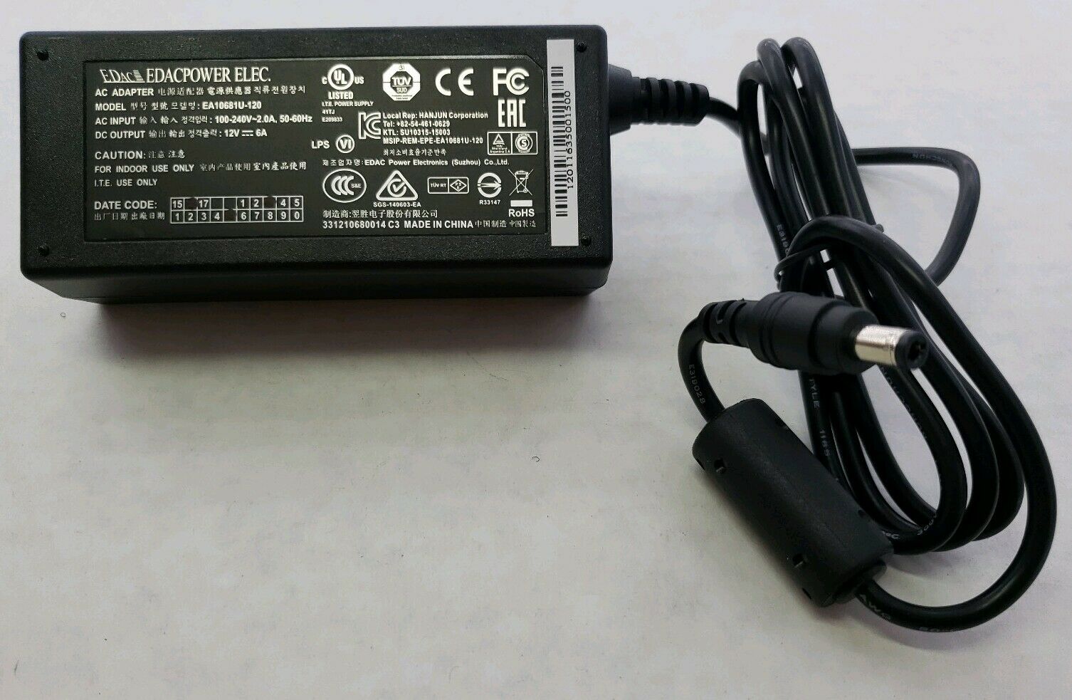 *Brand NEW*12V 6A for EDAC EA10681U-120 AC DC Adapter POWER SUPPLY