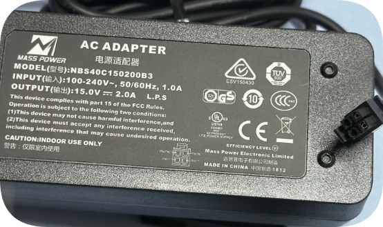 *Brand NEW*Original MASS POWER 15.0V 2.0A AC ADAPTER NBS40C150200B3 Power Supply *Brand NEW*Original MASS POWER 15.0V 2.0A AC ADAPTER NBS40C150200B3 Power Supply