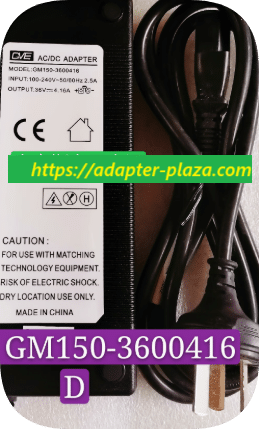 *Brand NEW*Original GVE GM150—3600416-D 36V 4.16A AC Adapter Power Supply