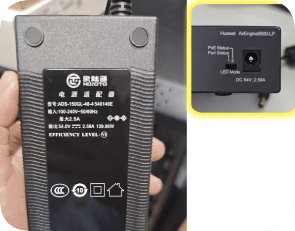 *Brand NEW*54V 2.59A 139.86W power adapter ADS-150GL-48-4 540140E router optical modem power large round port