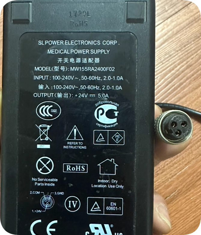 *Brand NEW*NDS 24V 5A three-pin 3-hole power adapter cable MW155RA2400F02 medical display *Brand NEW*NDS 24V 5A three-pin 3-hole power adapter cable MW155RA2400F02 medical display