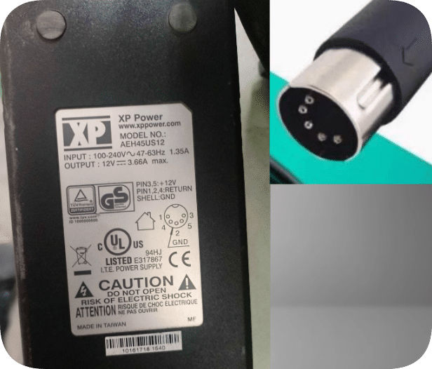 *Brand NEW*XP 12V 3.66A Large 5-Pin Power Adapter Cable for Cubascan 100 3D Measuring Instrument AEH45US12