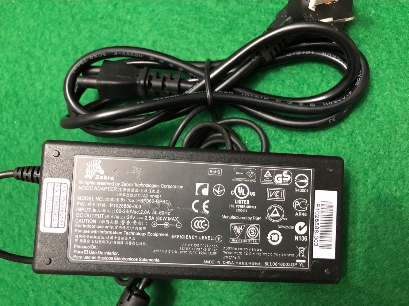 *Brand NEW* FSP060-RPBC P1028888-003 ZEBRA 24V 2.5A AC DC ADAPTER POWER SUPPLY