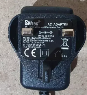 *Brand NEW*SWtec SWN006S050100K1 5-Volt 1.0-A AC Adapter Black Portable 3-Pin POWER SUPPLY