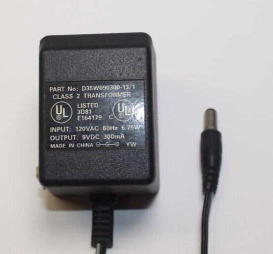 *Brand NEW*9VDC 300mA AC Adapter Class 2 Transformer D35W090300-13/1 POWER Supply - Click Image to Close